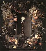 HEEM, Jan Davidsz. de Eucharist in Fruit Wreath sg painting
